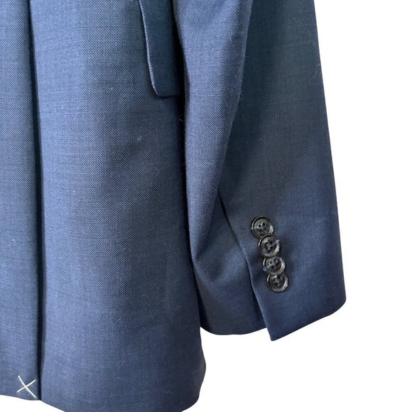 Tommy Hilfiger Men's 52% Wool Navy Blue Two Button Blazer Jacket Size 42R - Picture 11 of 15